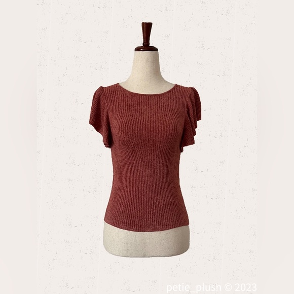 Free People- Nikita Ruffle Sleeved Top: Rosie - Like New - Size: Small - Picture 4 of 7